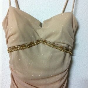 Beige Small Semi-Formal Dress with sparkles
